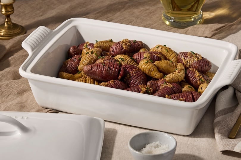 Roasted Fingerling Potatoes with Dijon Chive Butter